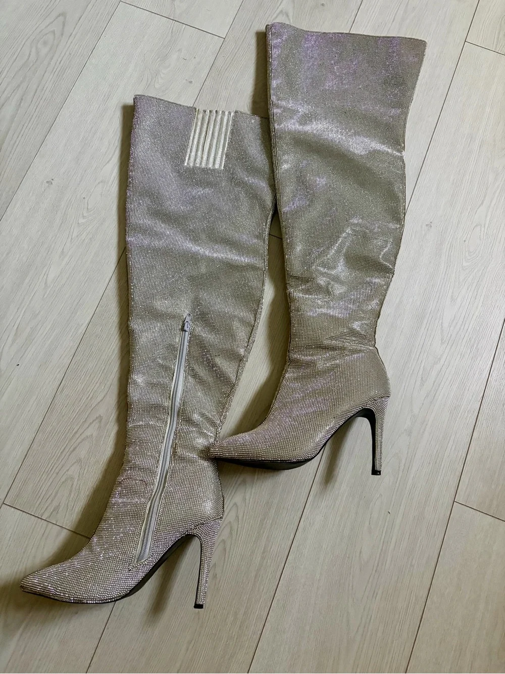 Dolls Kill Poster Girl Publicity Stunt Thigh High Rhinestone Boots US Size 8